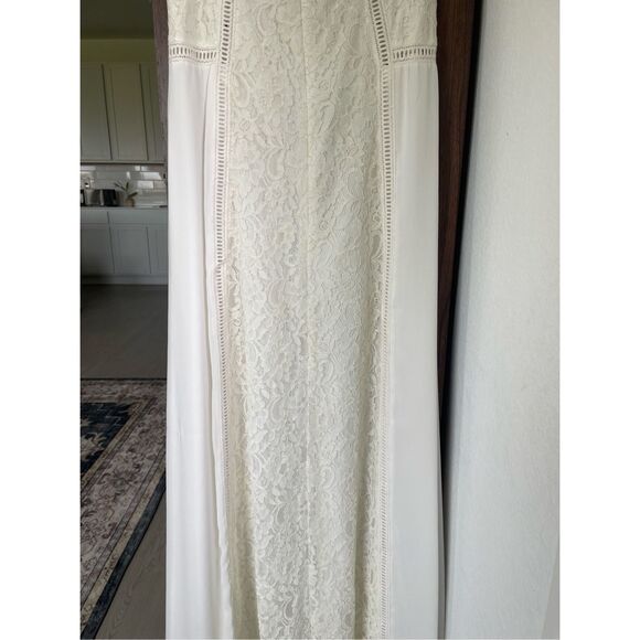 Altard State Maxi‎ Dress Women M White Boho Lace Bridal Bridesmaid Backless - Picture 8 of 15